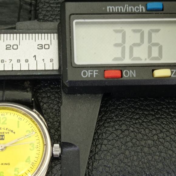 Vintage 1980 Favre Leuba Manual Mens Silver Watch W/Leather Strap - Picture 7 of 9